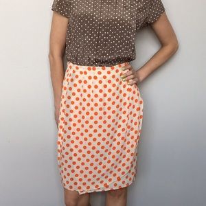 Vintage Polka Dot wrap skirt by Henri Bendel